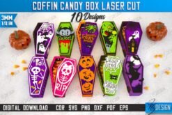 Cajas de ataúd Halloween Corte Laser
