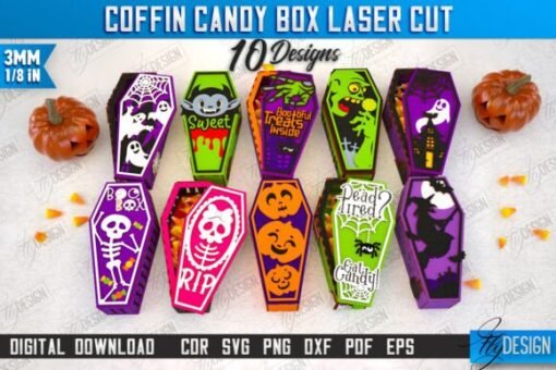 Cajas de ataúd Halloween Corte Laser
