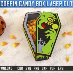 Alternative view of Cajas de ataúd Halloween Corte Laser