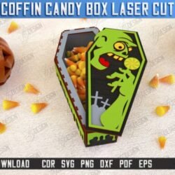 Alternative view of Cajas de ataúd Halloween Corte Laser