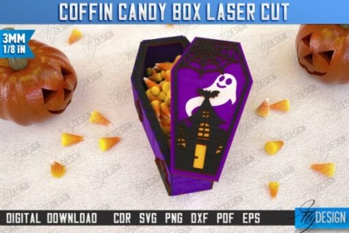 Cajas de ataúd Halloween Corte Laser - Imagen 3