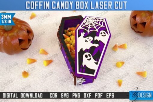 Cajas de ataúd Halloween Corte Laser - Imagen 4