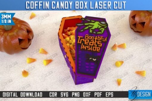 Cajas de ataúd Halloween Corte Laser - Imagen 6