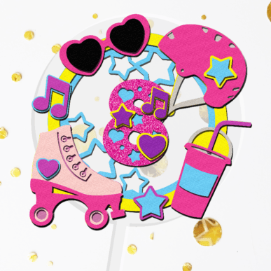 CakeTopper roller skates cake topper