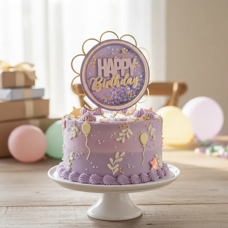 Cake Topper birthday circulo shaker - Imagen 2