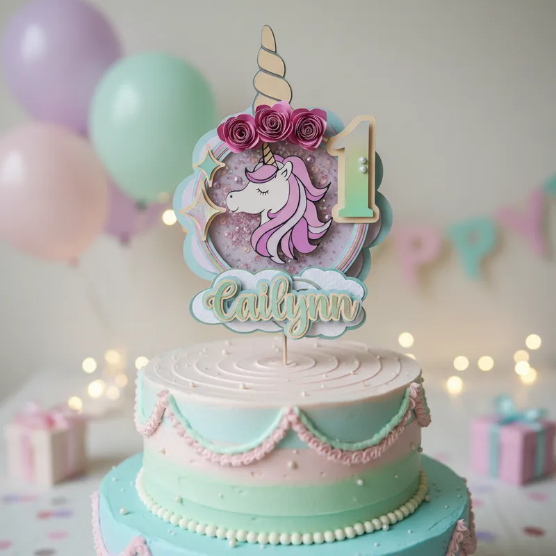 Cake Topper Unicornio - Imagen 2