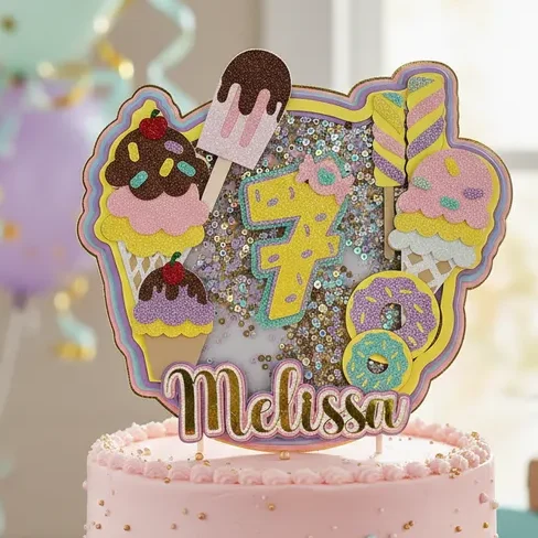 Cake Topper Shaker de helado