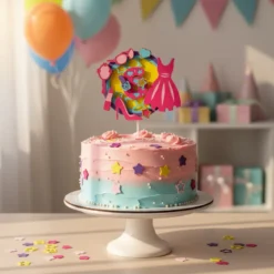 Alternative view of Cake Topper Muñeca Rosa