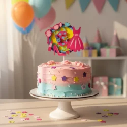 Alternative view of Cake Topper Muñeca Rosa