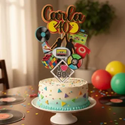 Alternative view of Cake Topper Años 80