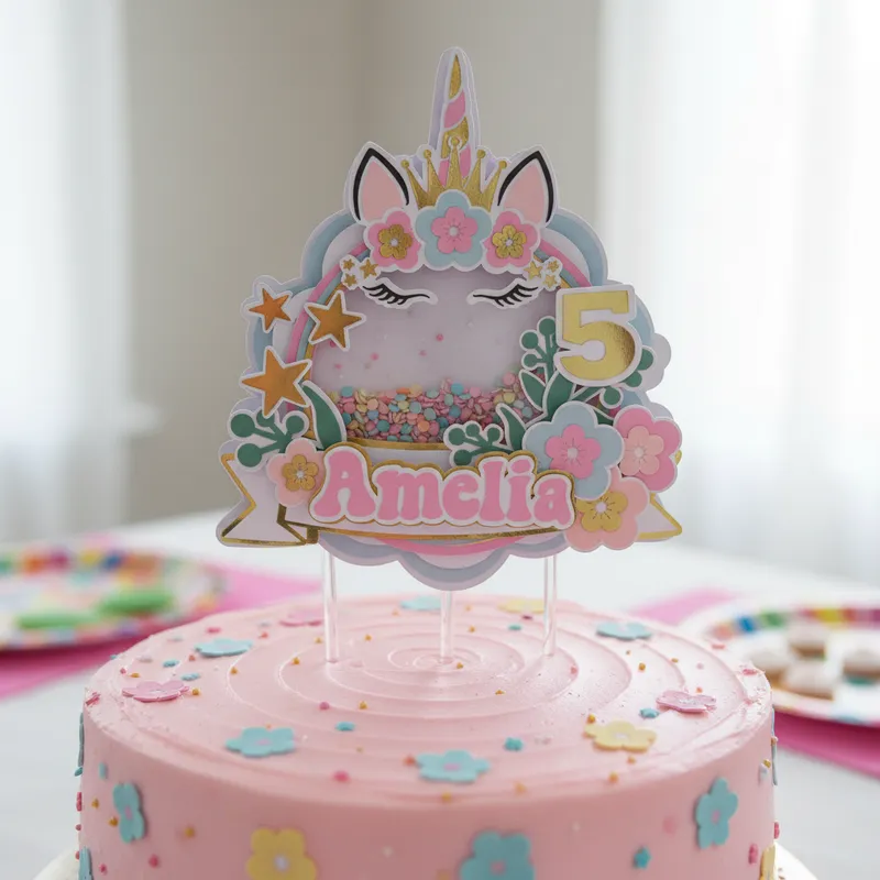 Cake Topper Unicornio Mágico Shaker - Imagen 4