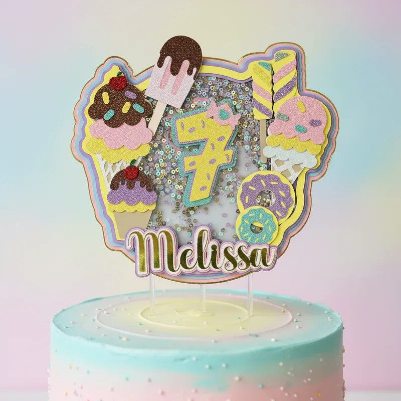 Cake Topper Shaker de helado - Imagen 5