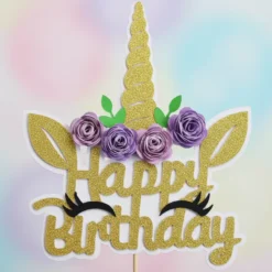 Cake Topper Unicorn Happy Birthday