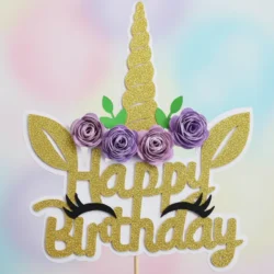 Cake Topper Unicorn Happy Birthday