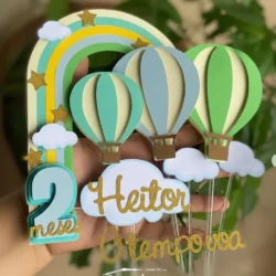 Cake Topper Globo Aerostatico