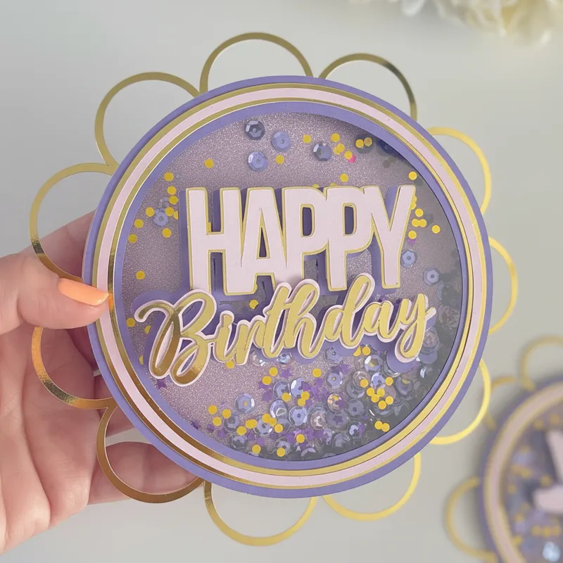 Cake Topper birthday circulo shaker - Imagen 3
