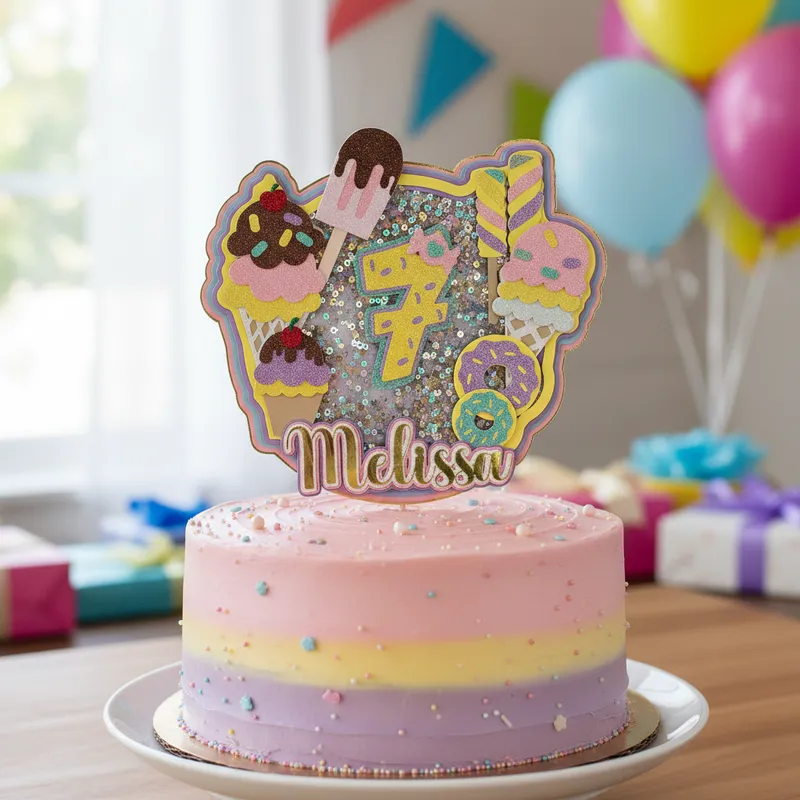 Cake Topper Shaker de helado - Imagen 4