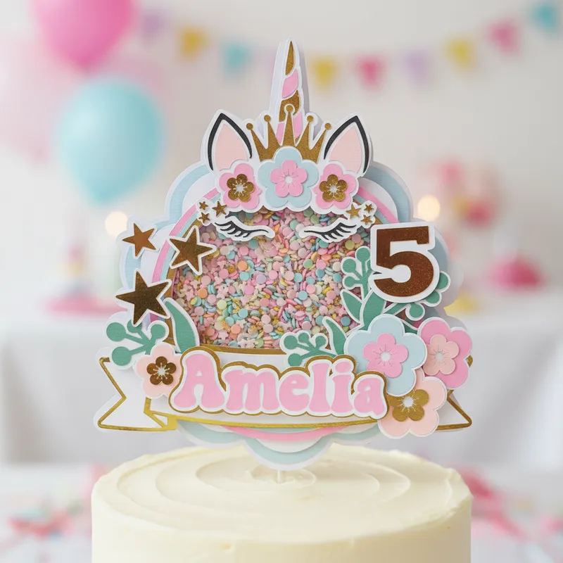 Cake Topper Unicornio Mágico Shaker - Imagen 5