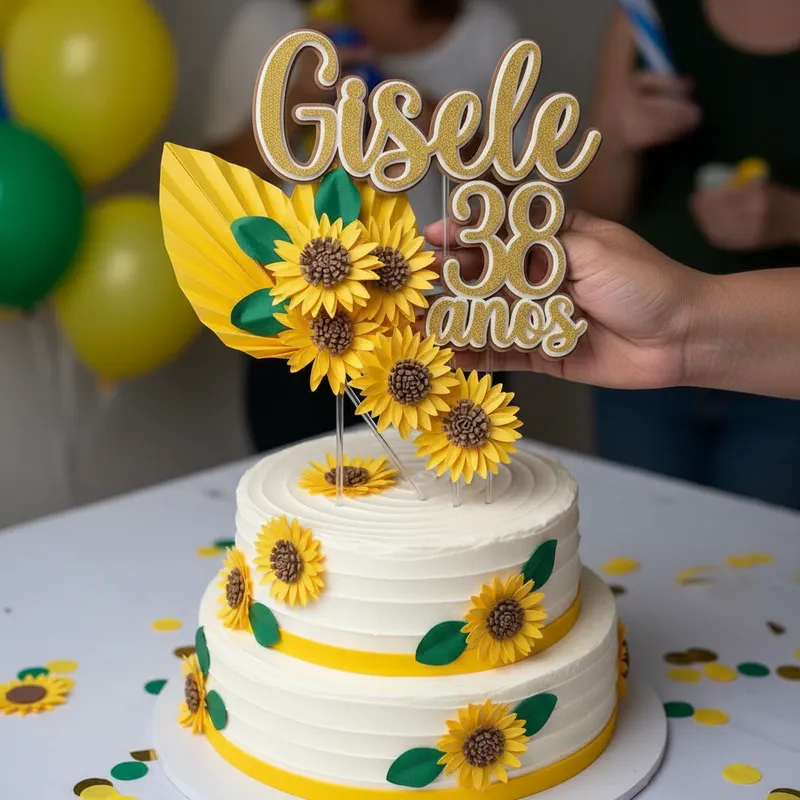 Cake Topper Girasol - Imagen 4