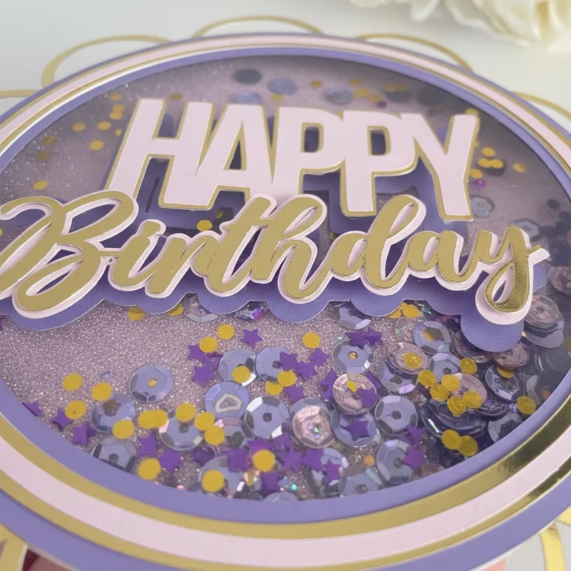 Cake Topper birthday circulo shaker - Imagen 4