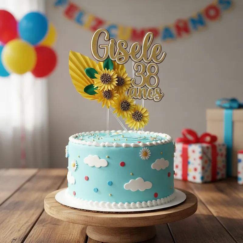 Cake Topper Girasol - Imagen 5