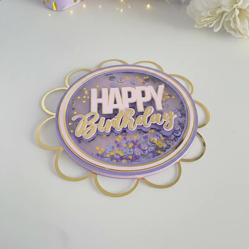Cake Topper birthday circulo shaker - Imagen 5