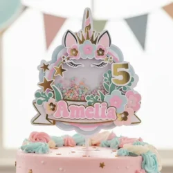 Cake Topper Unicornio Mágico Shaker