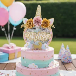 Cake Topper Unicorn Shaker