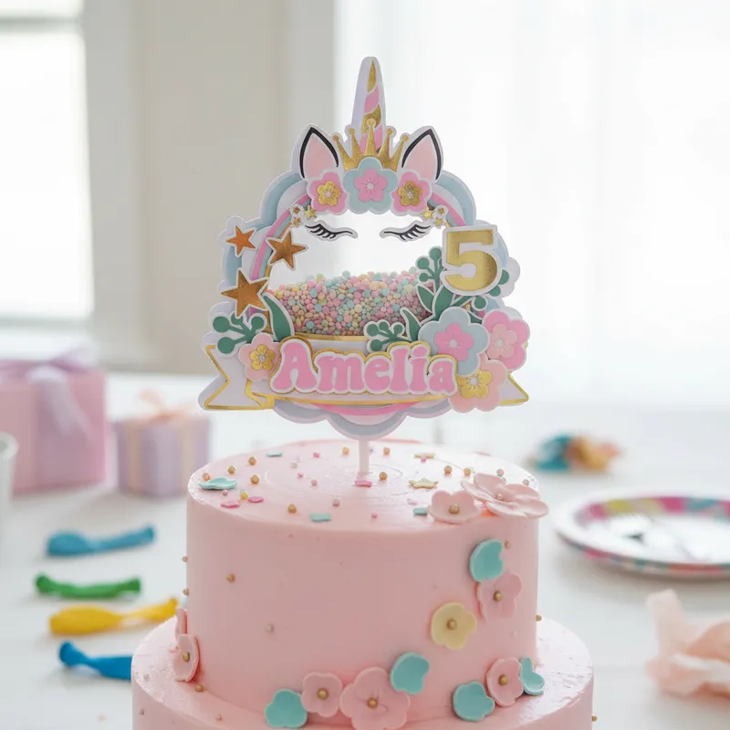 Cake Topper Unicornio Mágico Shaker - Imagen 3