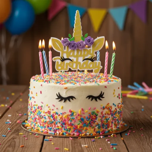 Cake Topper Unicorn Happy Birthday