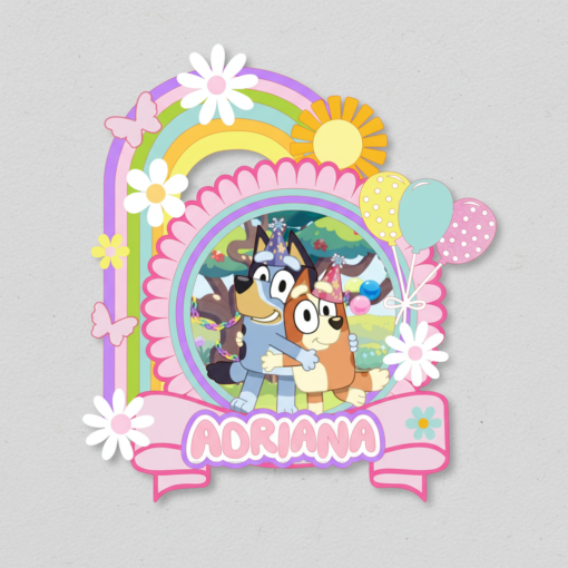 Cake Topper Bluey pink