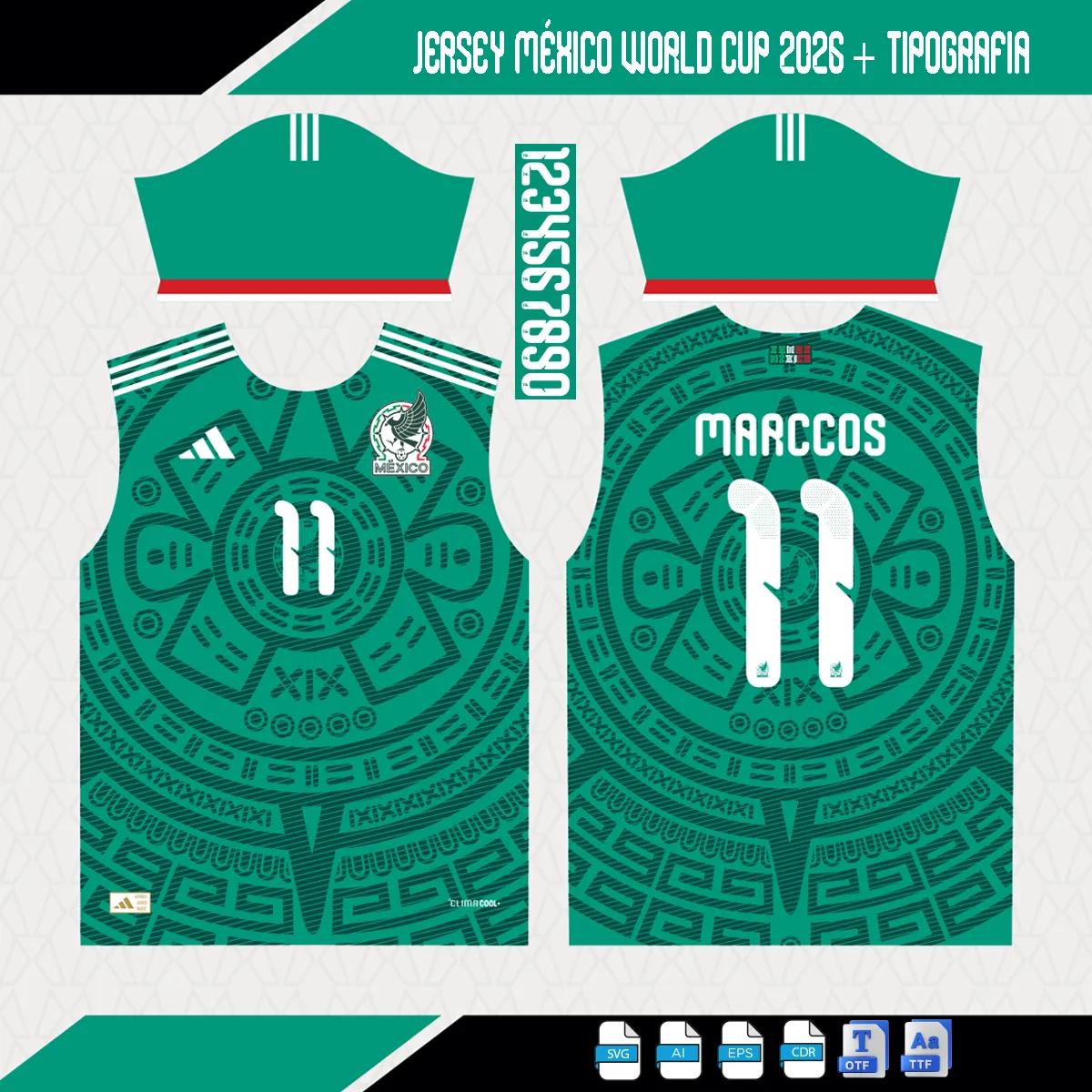 Plantillas de sublimación jersey México 2026