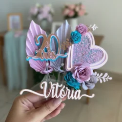 Alternative view of Cake Topper Plisado violeta