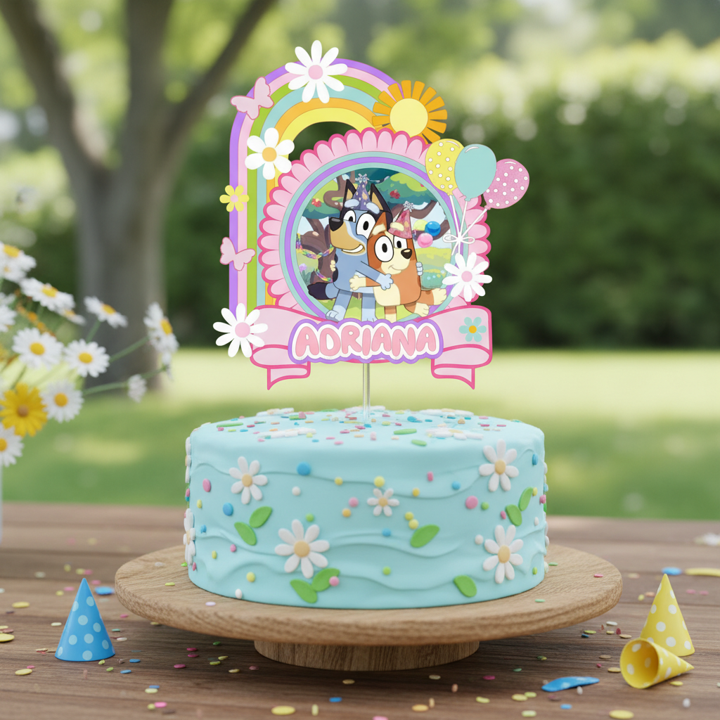 Cake Topper Bluey Pink - Imagen 2