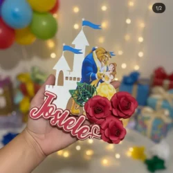 Cake Topper La Bella y la Bestia