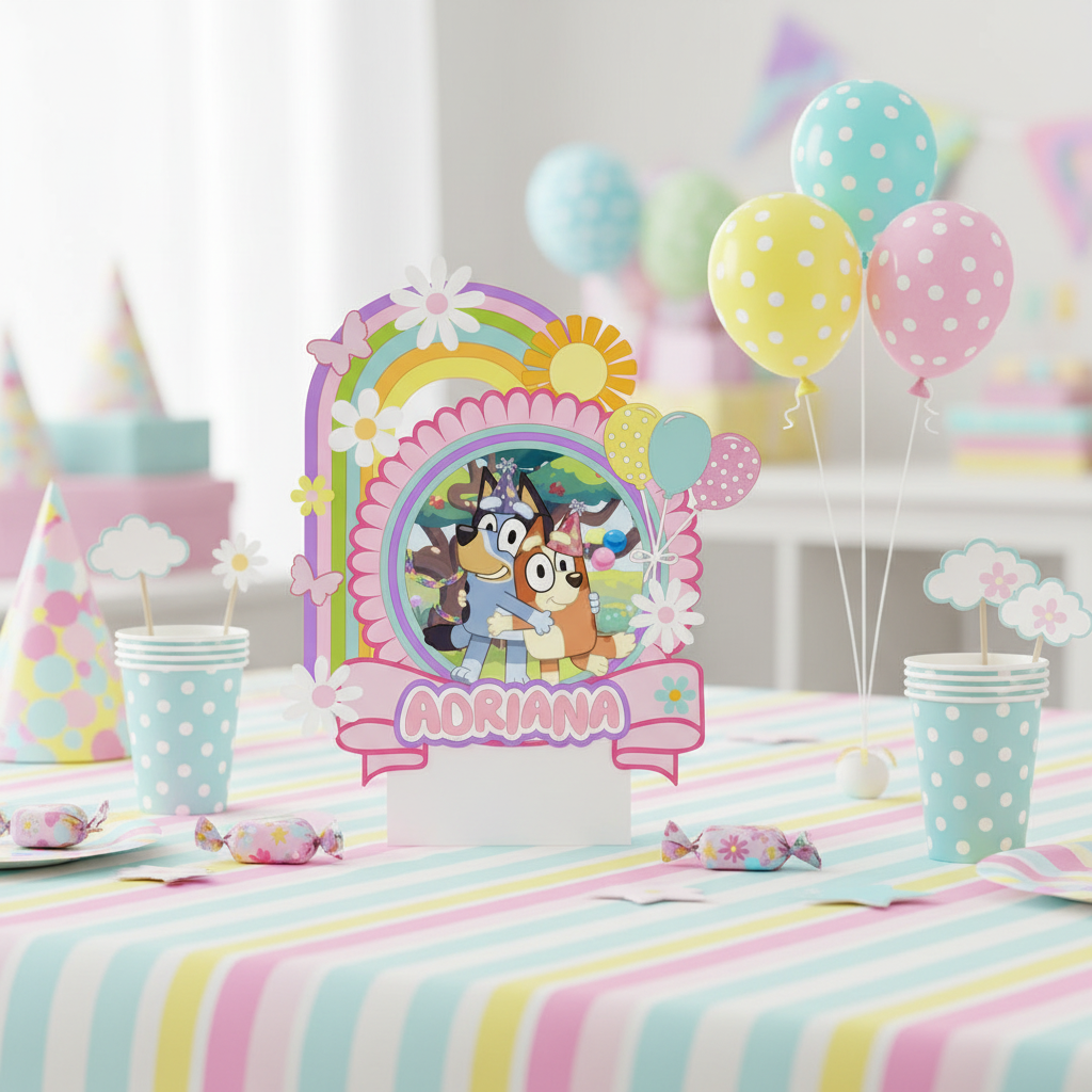 Cake Topper Bluey Pink - Imagen 4