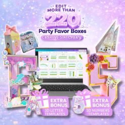 Alternative view of Cajas de recuerdos para fiestas + 220 Plantillas + Bonus letras, números 3D, invitaciones y más en Canva