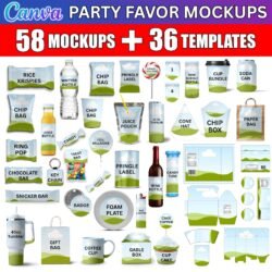 Party Favor Mockups 58 Mockups+36 Templates in Canva
