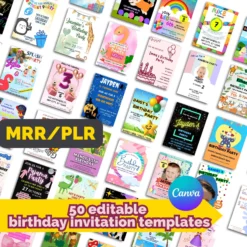50 plantillas editables de invitaciones de cumpleaños infantiles en Canva