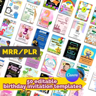 50 plantillas editables de invitaciones de cumpleaños infantiles en Canva