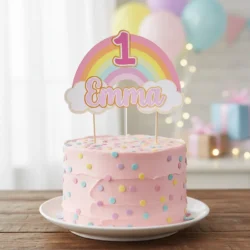 Cake Topper Arcoíris 3D