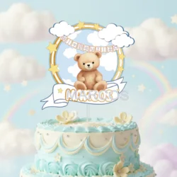 Cake topper Bienvenida-bautizo Osito