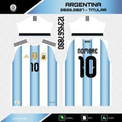 Plantillas Jersey Argentina 2026.2027 + Tipografía