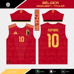 Plantillas Jersey Bélgica 2026.2027 + Tipografía