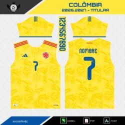 Plantillas Jersey Colombia 2026.2027 + Tipografía