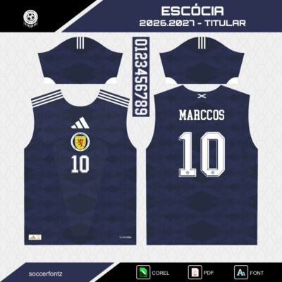 Plantillas Jersey Escocia 2026.2027 + Tipografía