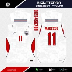 England Jersey Templates 2026–2027 + Typography