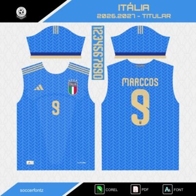 Plantillas Jersey Italia 2026.2027 + Tipografía