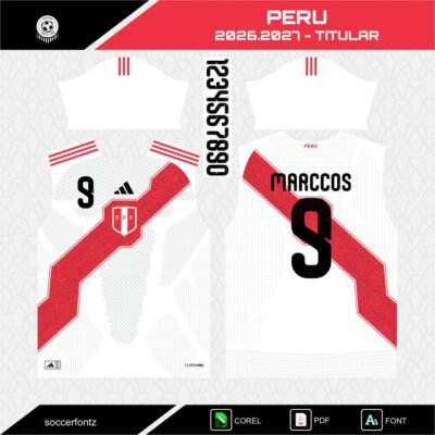 Plantillas Jersey Perú 2026.2027 + Tipografía