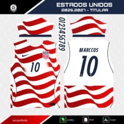 Plantillas Jersey Estados Unidos 2026.2027 + Tipografía
